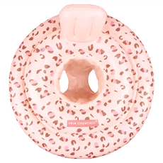 Swim Essentials 荷蘭嬰幼兒充氣坐式泳圈 0-1歲 復古粉小花豹 安全舒適, 1個