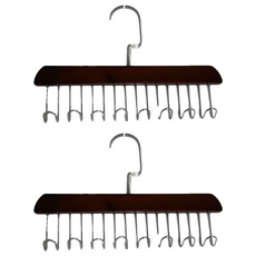 OMORY 鐵藝實木多功能衣架, 核桃木, 28 x 18 x 1.1cm