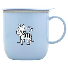 ZEBRA THAILAND 斑馬牌 304不銹鋼 兒童馬克杯 附蓋 250cc, 藍色, 1個