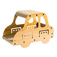 Golden Cat 黃金貓 巧拼趣味造型貓抓板 - 小汽車 瓦楞紙, 1個, 木色