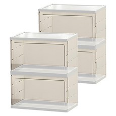 樂居家 公仔收納展示箱 白色 (公仔盒 透明盒 小物件收納 分層收納), 小(26.5 x 14 x 16cm), 2個