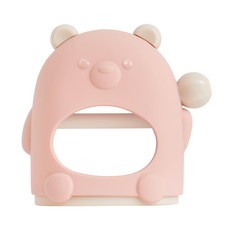 MOTHER-K QQ熊矽膠穿握式固齒器 蜜桃熊 柔軟矽膠材質, 1組, 單品