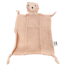 Kori Deer 可莉鹿 質感小動物純棉紗布安撫巾 獅 蜜粉, 28 x 28cm, 1件