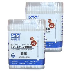 Safe 安適嚴選 塑軸棉棒 圓頭, 200支, 2盒