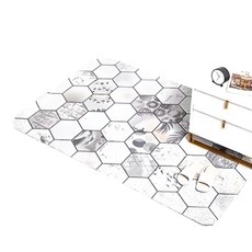 刮泥絲圈地墊 小花磚, 70 x 45cm, 小花磚 灰色, 1個