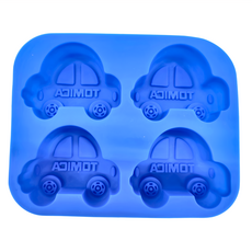 Skater TOMICA 矽膠四格蛋糕壓模, 藍色, 1個
