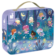 Janod 厚片拼圖 森林仙子 主題式場景訓練兒童表達能力 精美硬質暗釦手提盒方便攜帶, 1組, 36片