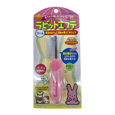 GEX 小動物蚤梳 兔子寵物梳, 銀色 + 粉色, 1支