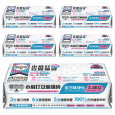 U.U Pet 寵悠悠 小蘇打豆腐砂 5合1混合砂,5包,全方味淨化 碗豆奶香,2.4kg