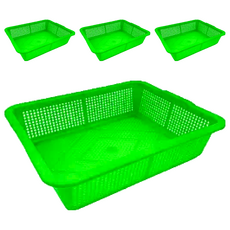 600公文林 置物 收納籃 台灣製 PP材質, 52.8 x 42.8 x 13cm, 綠色, 4個