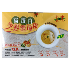自然緣素高蛋白多穀濃湯粉 (30gx15包/盒) 多種穀物精華 高蛋白 冷熱皆宜 獨立包裝 方便攜帶, 450g, 1盒