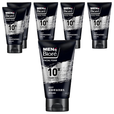MEN's Biore 深層控油洗面乳，10倍炭 x 激油溶解成分, 100g, 6條