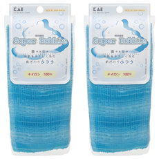 KAI 貝印 極細纖維浴洗巾 普 041LA0510, 藍色, 2條, 1入