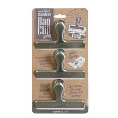 DULTON 不鏽鋼封口夾 3件組, 大, 1組
