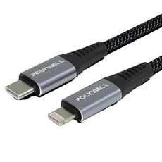 POLYWELL 寶利威爾 Type-C-Lightning 蘋果快充線, 1m, PW15-W45-M151, 1條