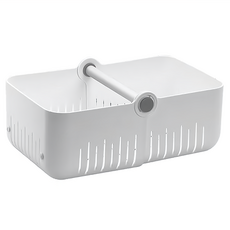 SHCJ 生活采家 日式可變形多用途手提籃 PP塑料+鋁合金 白色, 1個