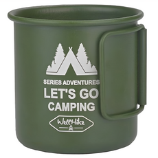 WellHike 玩客 可折疊把手鋁合金馬克杯, 軍綠色, 1個