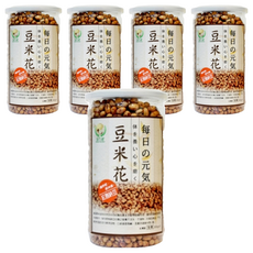 Global Garden 盛花園 豆米花 紅麴納豆, 百分百紅麴加黃金豆穀物發酵, 低溫真空烘培, 口感香脆微鹹, 非基因食品不含動物性脂肪, 330g, 5罐