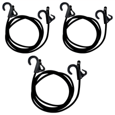 comet 萬用手推車掛勾固定繩 160cm x 6mm, 黑色, 3條