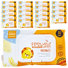 MOTHER-K 自然純淨嬰幼兒濕紙巾 掀蓋柔花款 200 x 180mm 475g, 70張, 20包