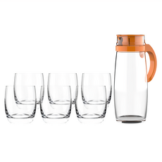 Ocean DIVANO 含1660ml 壺和265ml 杯, 壺 x 1 + 杯 x 6, 橘色, 1組