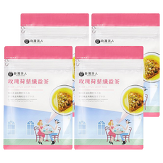 台灣茶人 荷葉玫瑰纖盈茶, 日本進口耐高溫茶包, 3.3g, 10包, 4袋