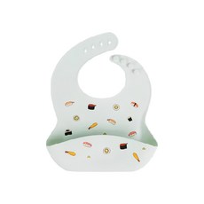 Loulou Lollipop 寬口袋立體矽膠圍兜, 美味壽司, 1入, 1個