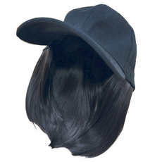 GE 一體成型 帽子假髮 棒球帽 + 短髮, GE 自然黑, 1個