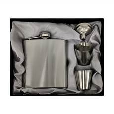 隨身便酒壺 四件組, 7oz 銀色, 食品級不鏽鋼, 1組