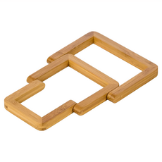 tescoma Online摺疊竹製隔熱墊 可自由展開3種尺寸 榮獲德國Red Dot 2010紅點設計獎, 淺棕色, 1個