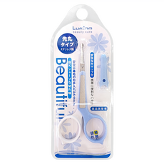 Lumina 露蜜 安全剪 安全圓頭設計 鋒利刀片 附帶安全保護蓋, 白色/藍色, 1支