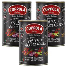 COPPOLA 柯波拉 天然無鹽 綜合蔬菜切丁番茄基底醬, 400g, 3罐
