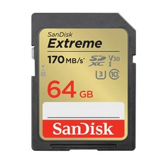 SanDisk 晟碟 公司貨 Extreme SDXC V30 UHS-I 170MB/s 記憶卡, 64GB, 1個