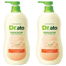 Dr.Ato 精華保濕乳, 敏感乾燥護理, 24小時保濕, 500ml, 2瓶