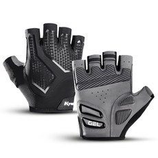 DIBOTE 迪伯特 加厚減震 自行車半截手套, 黑色, 1雙