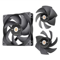 thermaltake 曜越 SWAFAN GT12 散熱器 內附三種扇葉 正轉高風壓 + 正轉高風量 + 反轉高風量, CL-F155-PL12BL-A, 黑色, 1個