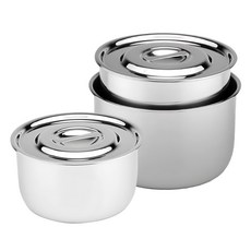 ZEBRA THAILAND 斑馬牌 304不銹鋼 調理鍋3件組, 1組, 18cm + 20cm + 22cm, 不銹鋼色