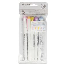 bitoon 百通 BT螢光筆組 雙頭螢光筆, 柔和色, 1組