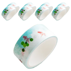 Bentoto House 本朵愛舍 日式和風和紙膠帶 20mm x 5m ,雲中與魚,9個