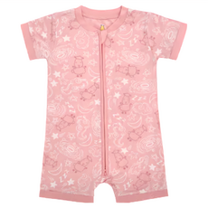 baa baa sheepz 抱抱羊 短袖雙拉鏈, 6~12個月, 宇宙粉