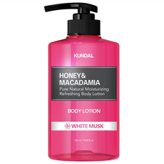 KUNDAL 昆黛爾 蜂蜜澳洲堅果保濕潤膚乳 White Musk, 500ml, 1瓶