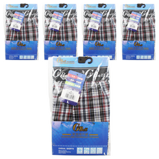 GeeBell 男平口內褲 舒適透氣吸汗柔軟親膚, L, 紅黑條紋-款式隨機