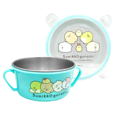 Sumikkogurashi 角落生物不鏽鋼雙耳隔熱餐碗, 304不鏽鋼, 藍色, 1個