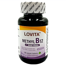 Lovita 愛維他 緩釋型甲基維生素B12 維持神經系統健康 素食可用, 60顆, 1罐