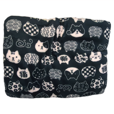 毛皇上 加厚寵物保暖墊, 雙面可用 法蘭絨 羊羔絨 親膚柔軟, 79 x 60cm, 藏青貓咪, 1個