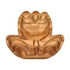 日本木質餐盤 - 木質餐盤(L) 100%天然木頭, L(25 x 20cm), 小花, 1個