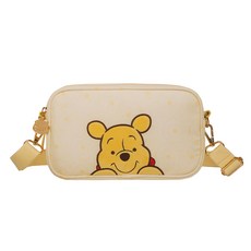 Winnie the Pooh 小熊維尼 萌萌頭側背包 聚酯纖維, 奶油黃, 23 x 7 x 13cm