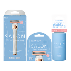 Schick 舒適牌 舒綺極 Salon Plus 去角質亮膚仕女除毛刀 敏感肌用 超值組 刀把 + 刀片4個 + 護理乳液200g, 1組, 3件