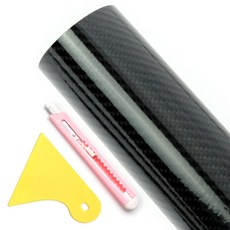 ACEPEED 6D高光澤碳纖維貼膜 150 x 30公分 + 美工刀 + 刮板 1組, 黑色