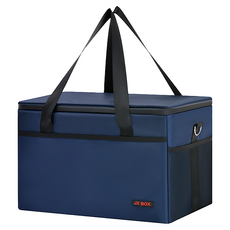 JX BOX 方形保冰袋, 大容量 鋁箔棉/牛津布 藍/灰, 深海藍, 25L, 1個